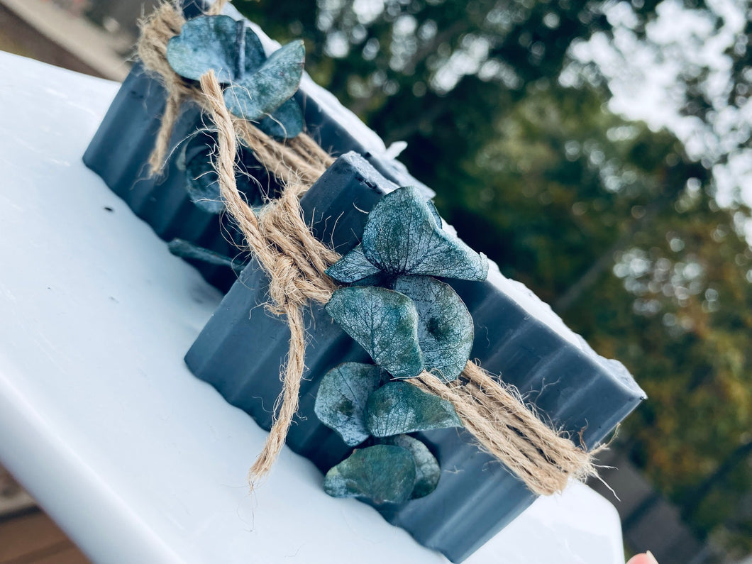 Goats Milk w. Charcoal & Bentonite Clay- Soap Eucalyptus branch